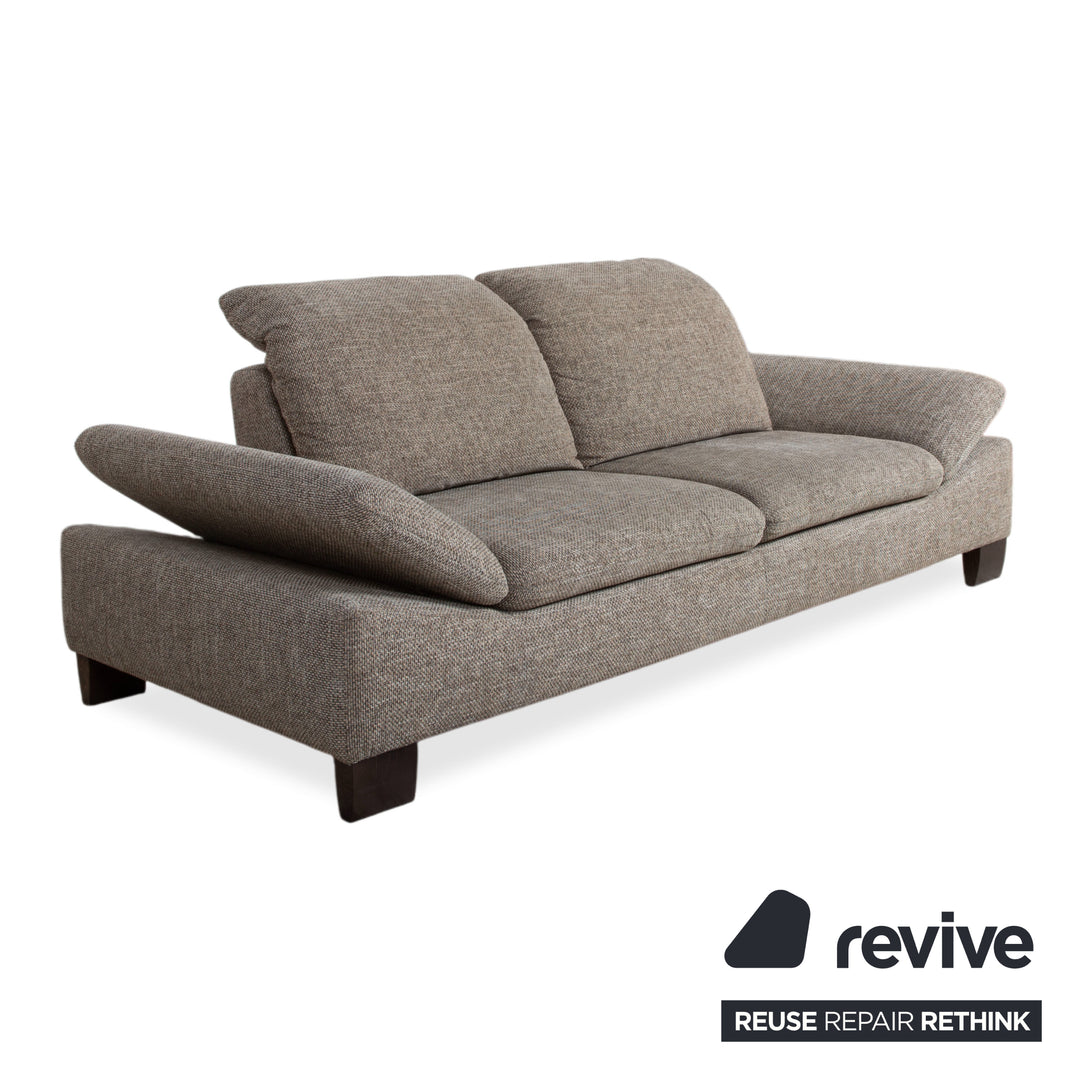 Willi Schillig fabric two-seater stool grey manual function sofa couch