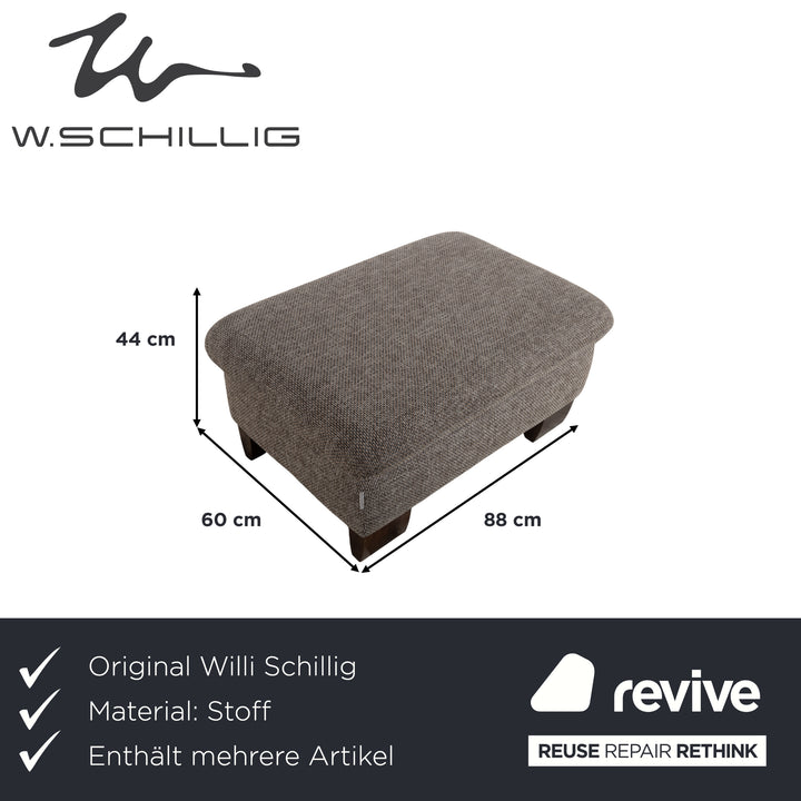 Willi Schillig Stoff Zweisitzer Hocker Grau manuelle Funktion Sofa Couch