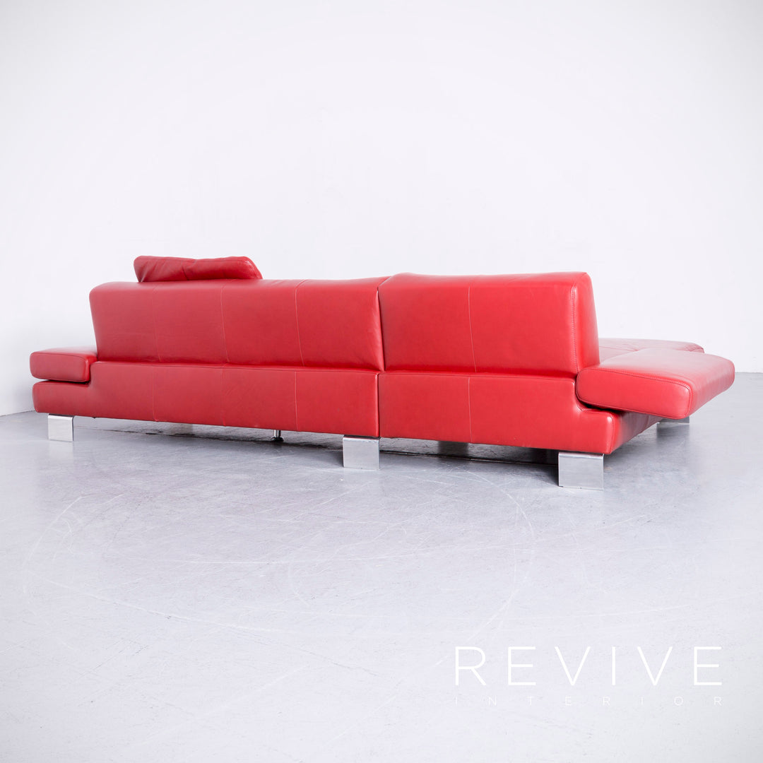 Willi Schillig Taboo Designer Leder Sofa Rot Echtleder Ecksofa Couch #6571