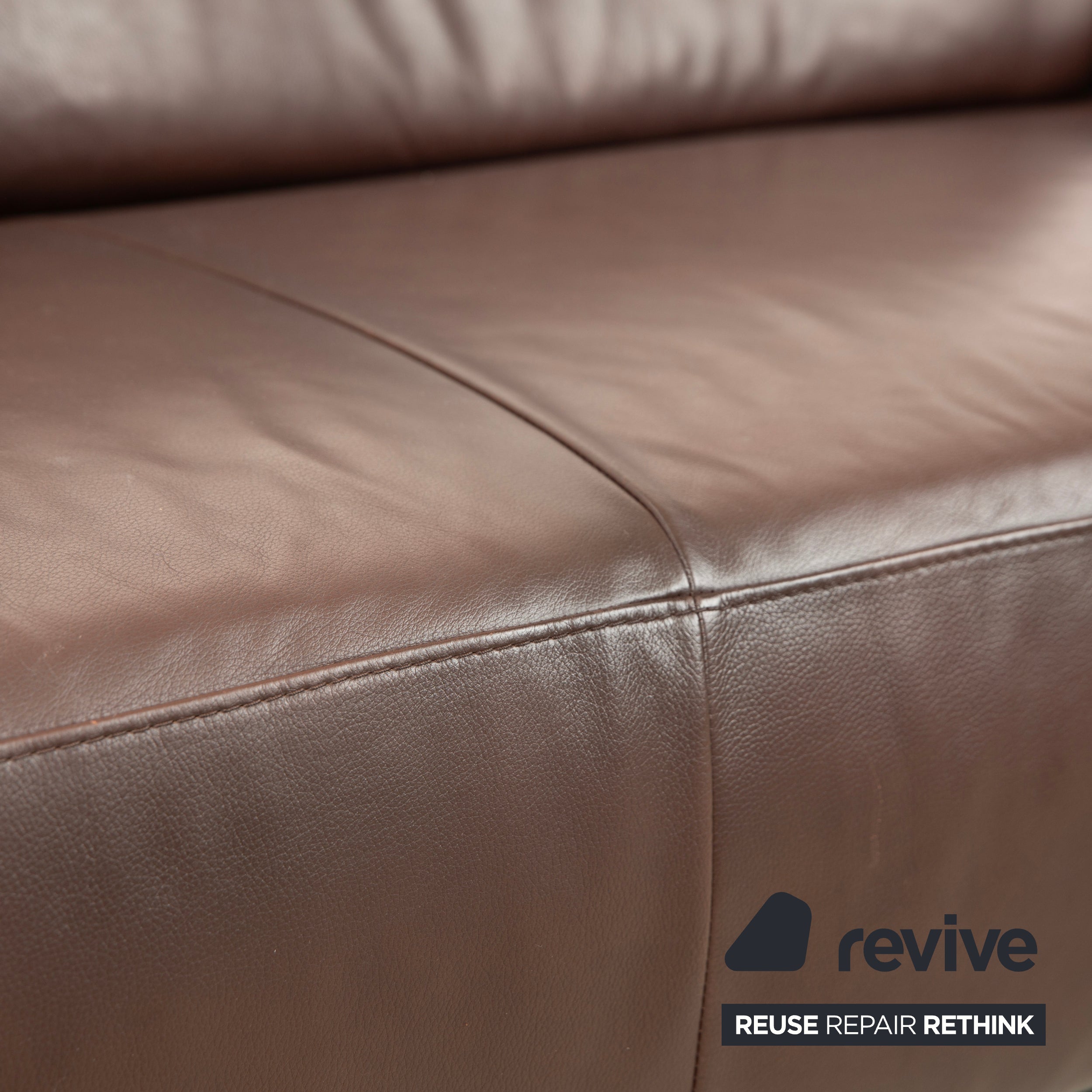 Willi Schillig Taboo Leder Dreisitzer Braun manuelle Funktion Sofa Couch