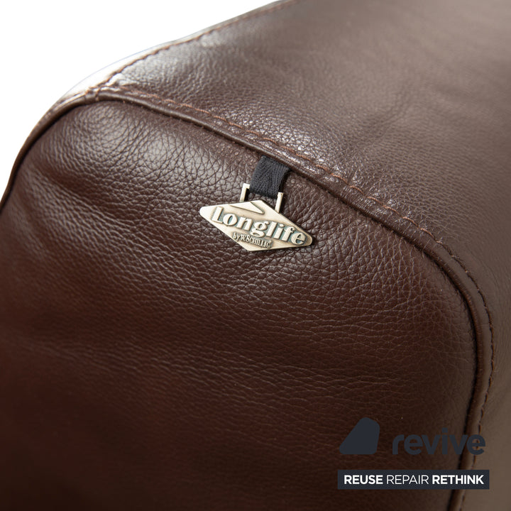 Willi Schillig Taboo Leder Dreisitzer Braun manuelle Funktion Sofa Couch