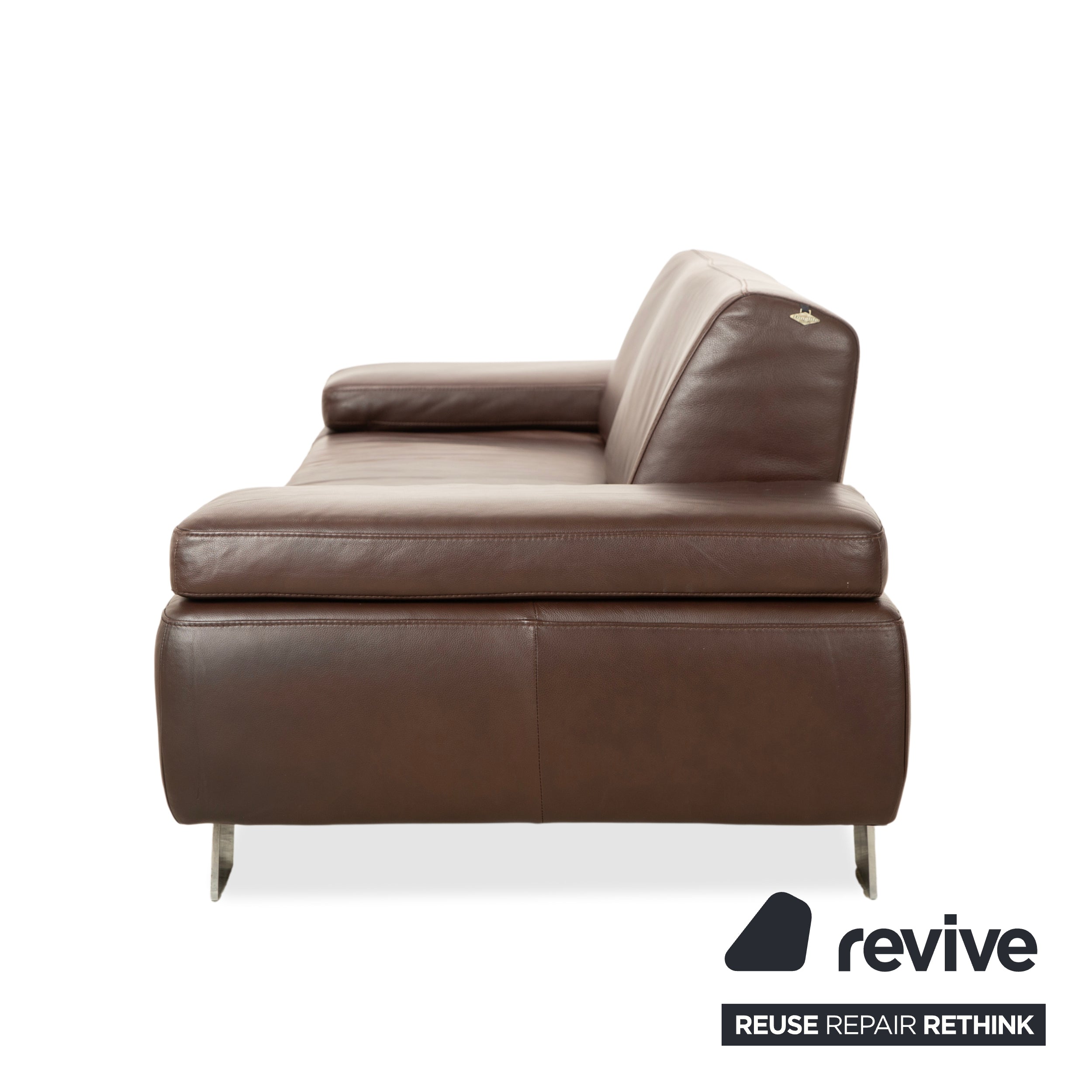 Willi Schillig Taboo Leder Dreisitzer Braun manuelle Funktion Sofa Couch