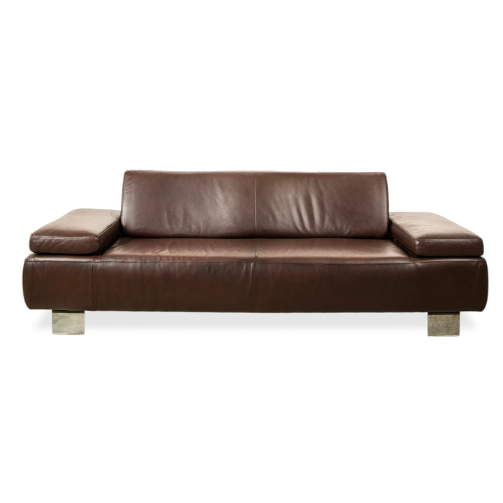 Willi Schillig Taboo Leder Dreisitzer Braun manuelle Funktion Sofa Couch