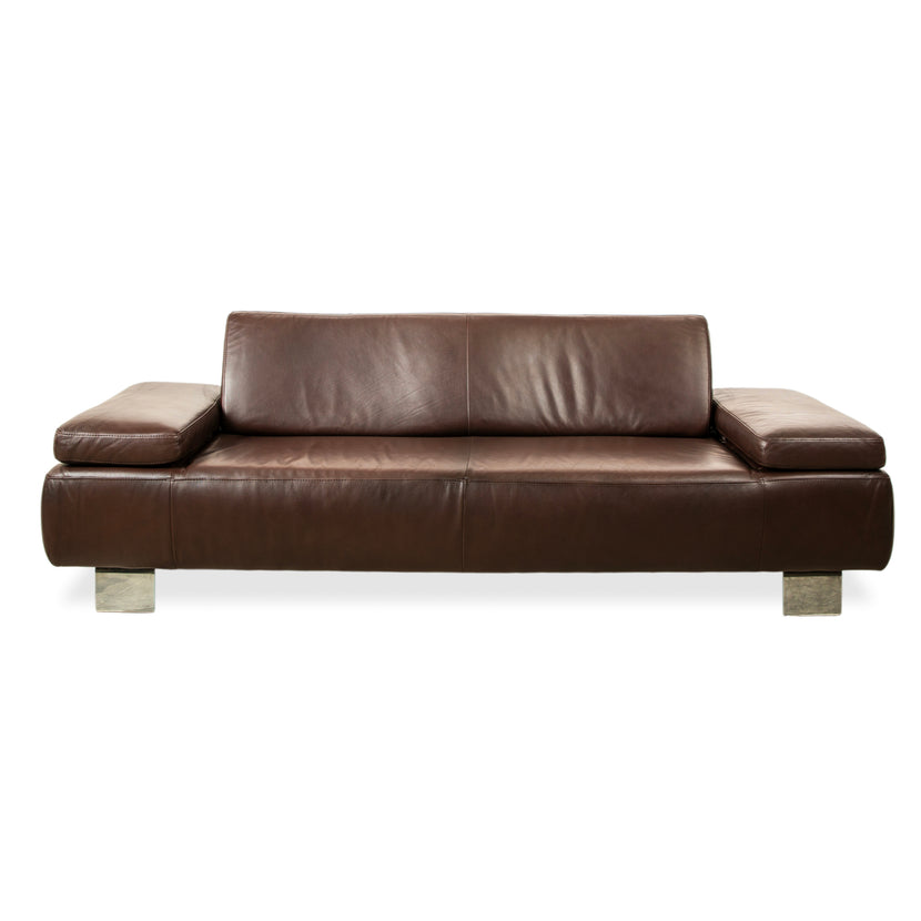 Willi Schillig Taboo Leder Dreisitzer Braun manuelle Funktion Sofa Couch