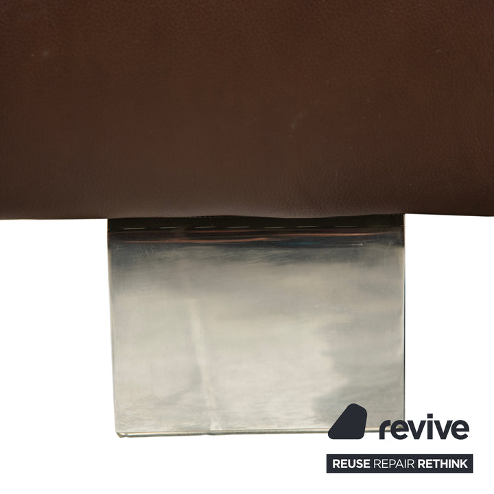 Willi Schillig Taboo Leder Dreisitzer Braun manuelle Funktion Sofa Couch