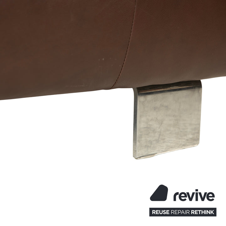 Willi Schillig Taboo Leder Dreisitzer Braun manuelle Funktion Sofa Couch