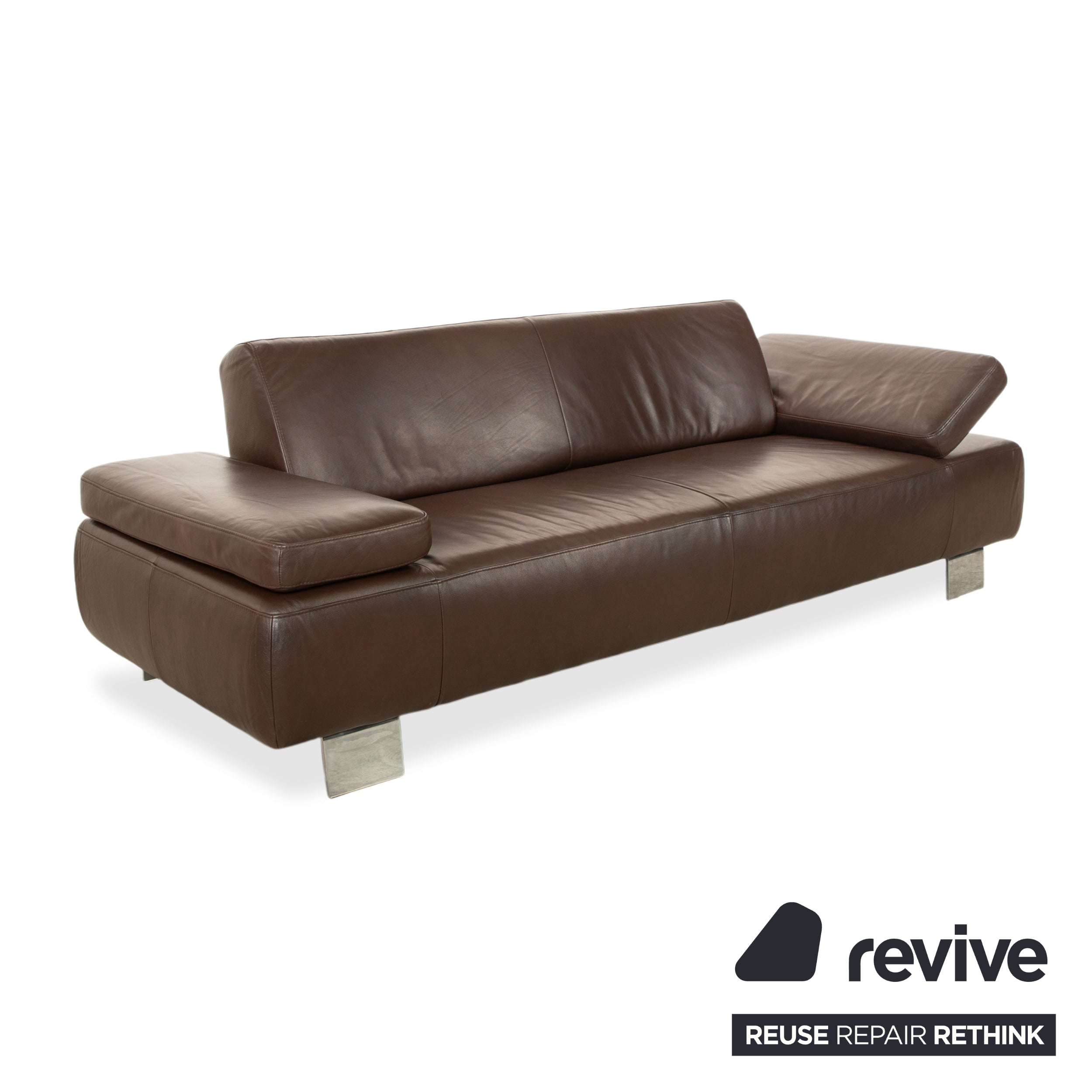 Willi Schillig Taboo Leder Dreisitzer Braun manuelle Funktion Sofa Couch