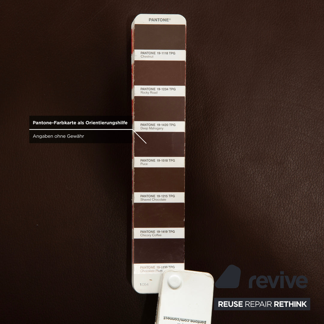 Canapé trois places en cuir marron Willi Schillig Taboo - Fonctionnement manuel