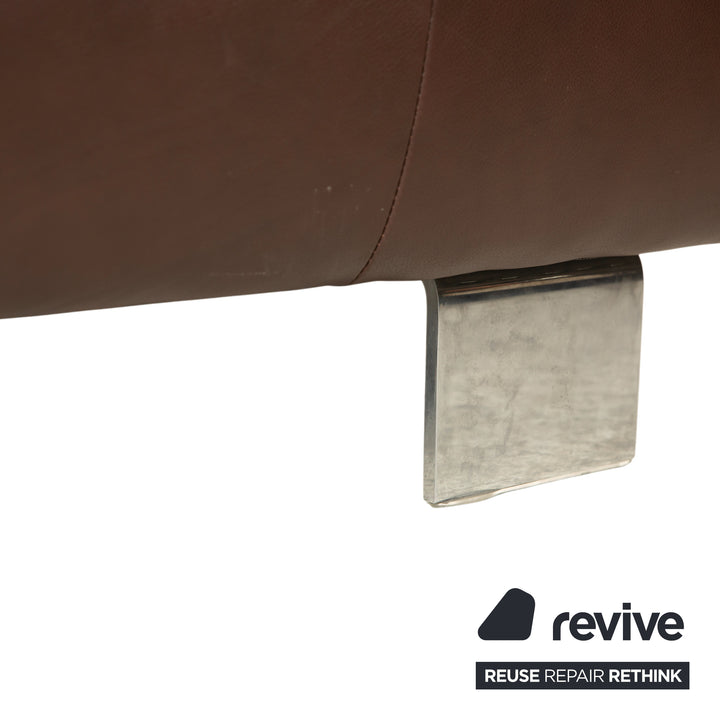 Willi Schillig Taboo Leder Dreisitzer Braun Sofa Couch manuelle Funktion