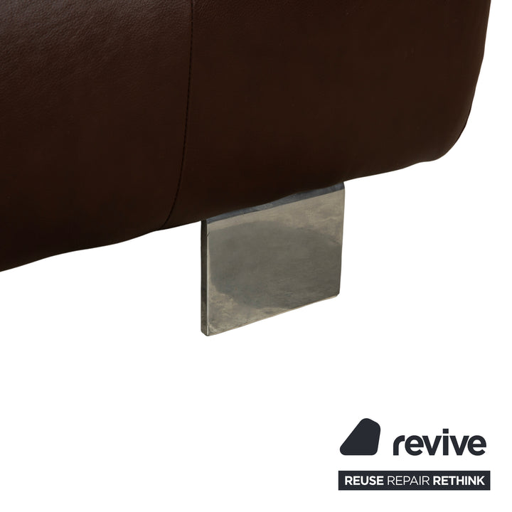 Canapé trois places en cuir marron Willi Schillig Taboo - Fonctionnement manuel