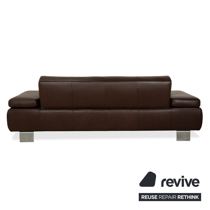 Willi Schillig Taboo Leder Dreisitzer Braun Sofa Couch manuelle Funktion