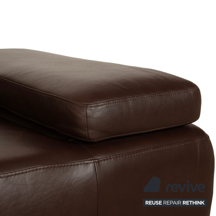 Canapé trois places en cuir marron Willi Schillig Taboo - Fonctionnement manuel