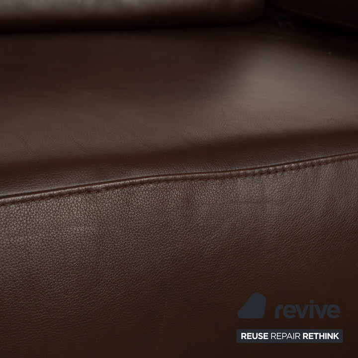 Willi Schillig Taboo Leder Dreisitzer Braun Sofa Couch manuelle Funktion
