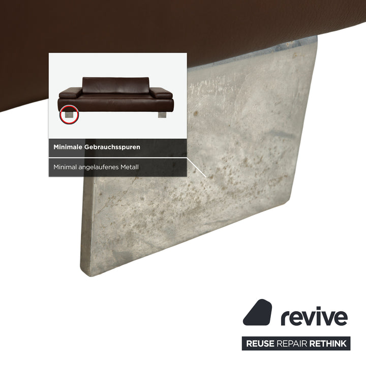 Willi Schillig Taboo Leder Dreisitzer Braun Sofa Couch manuelle Funktion