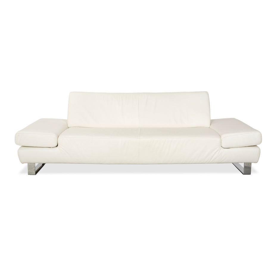 Willi Schillig Taboo Leder Dreisitzer Creme Weiß Sofa Couch