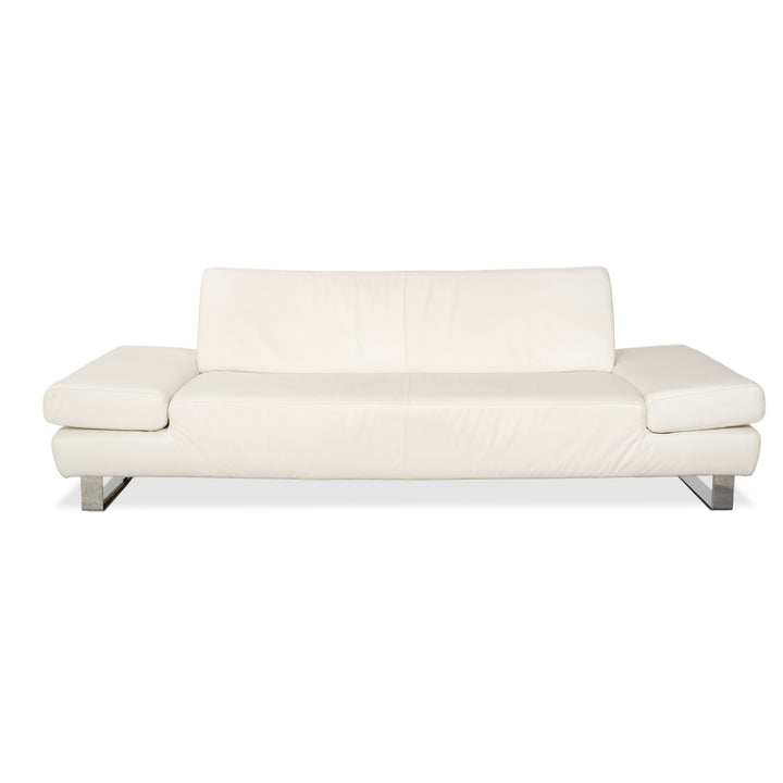 Willi Schillig Taboo Leder Dreisitzer Creme Weiß Sofa Couch