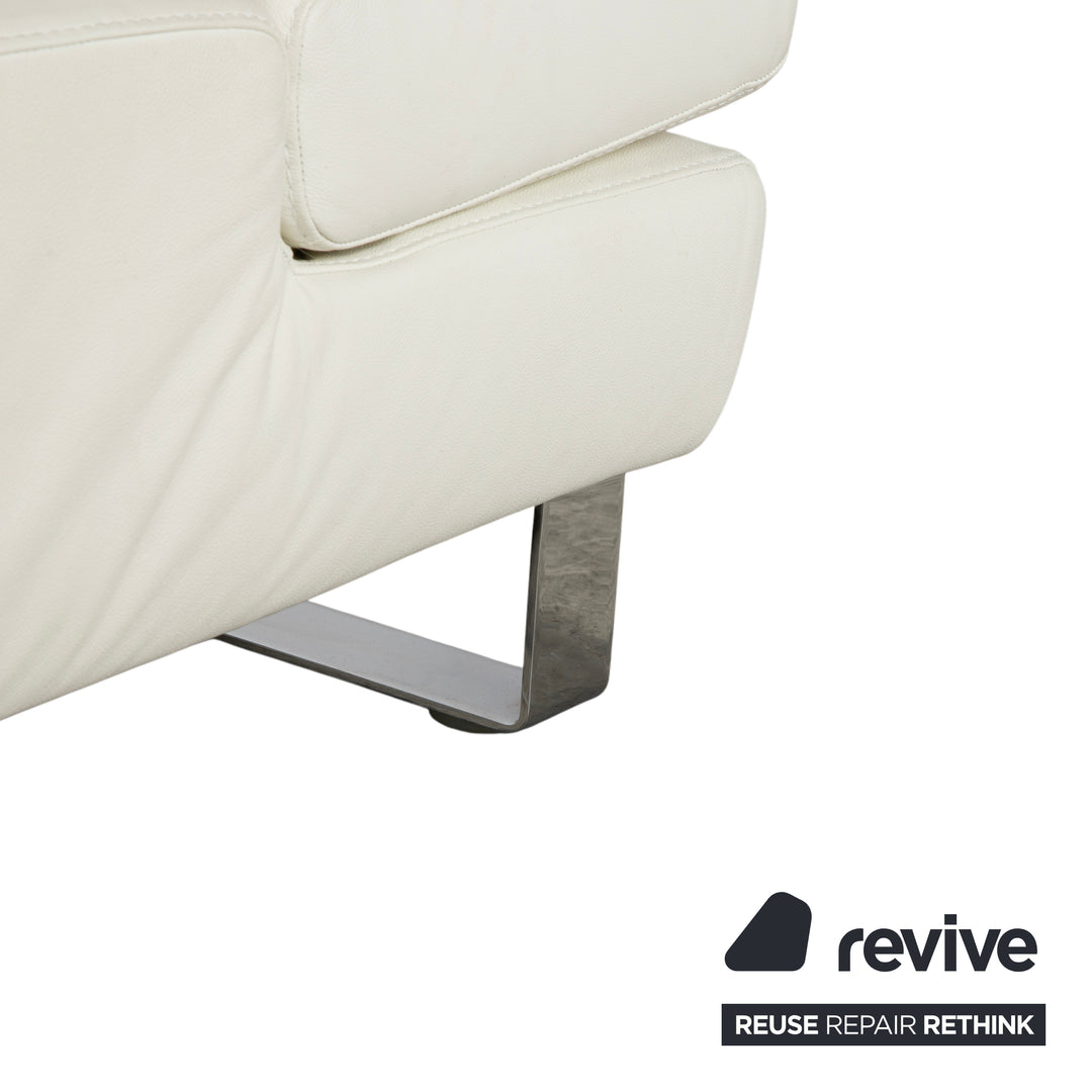 Willi Schillig Taboo Leder Dreisitzer Creme Weiß Sofa Couch