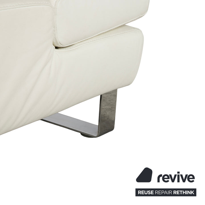 Willi Schillig Taboo Leder Dreisitzer Creme Weiß Sofa Couch