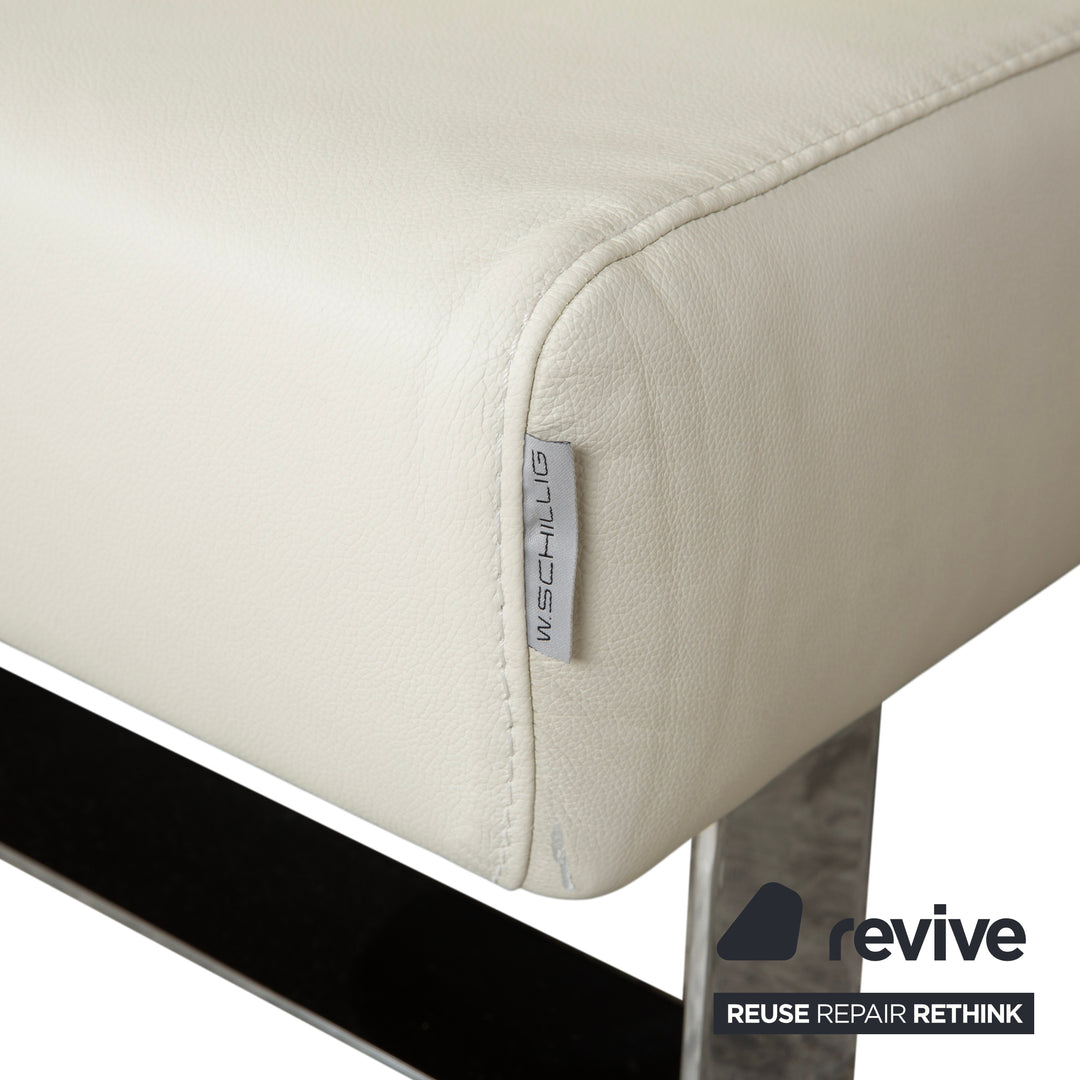 Willi Schillig Taboo Leder Dreisitzer Creme Weiß Sofa Couch