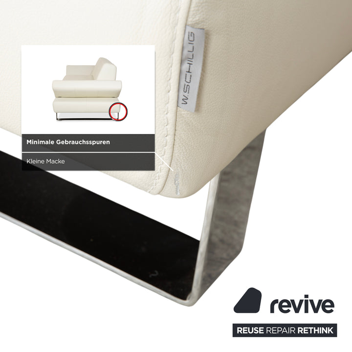 Willi Schillig Taboo Leder Dreisitzer Creme Weiß Sofa Couch