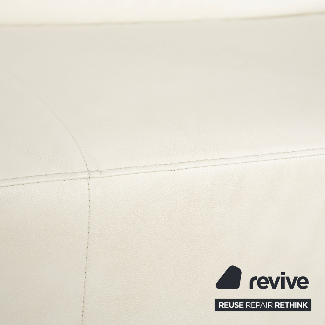 Willi Schillig Taboo Leder Dreisitzer Creme Weiß Sofa Couch
