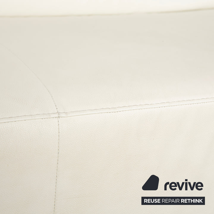 Willi Schillig Taboo Leder Dreisitzer Creme Weiß Sofa Couch