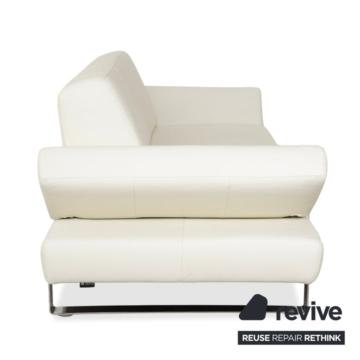 Willi Schillig Taboo Leder Dreisitzer Creme Weiß Sofa Couch