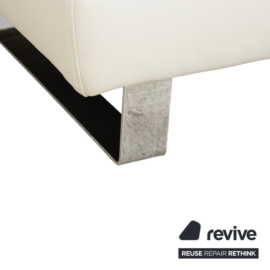 Willi Schillig Taboo Leder Dreisitzer Creme Weiß Sofa Couch