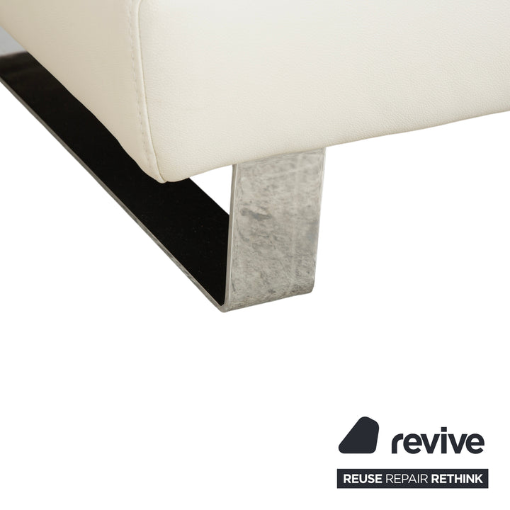 Willi Schillig Taboo Leder Dreisitzer Creme Weiß Sofa Couch