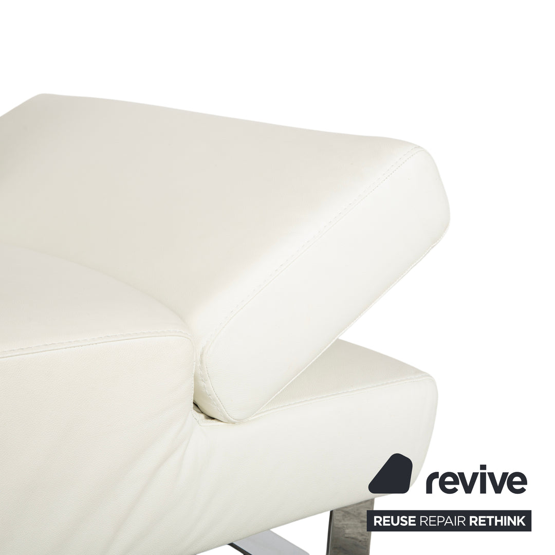 Willi Schillig Taboo Leder Dreisitzer Creme Weiß Sofa Couch