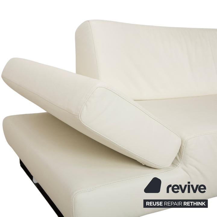 Willi Schillig Taboo Leder Dreisitzer Creme Weiß Sofa Couch
