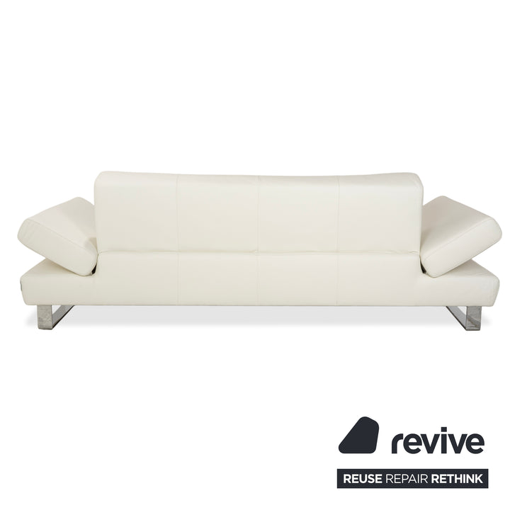 Willi Schillig Taboo Leder Dreisitzer Creme Weiß Sofa Couch