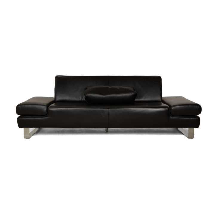 Willi Schillig Taboo Leder Dreisitzer Sofa Couch Schwarz manuelle Funktion