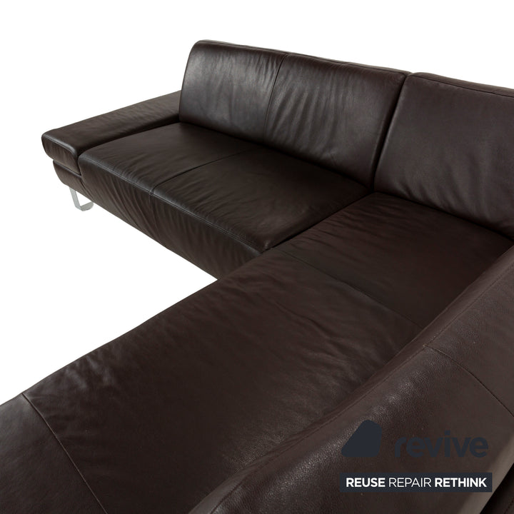 Willi Schillig Taboo Leather Corner Sofa Brown Recamiere Right Manual Function Sofa Couch