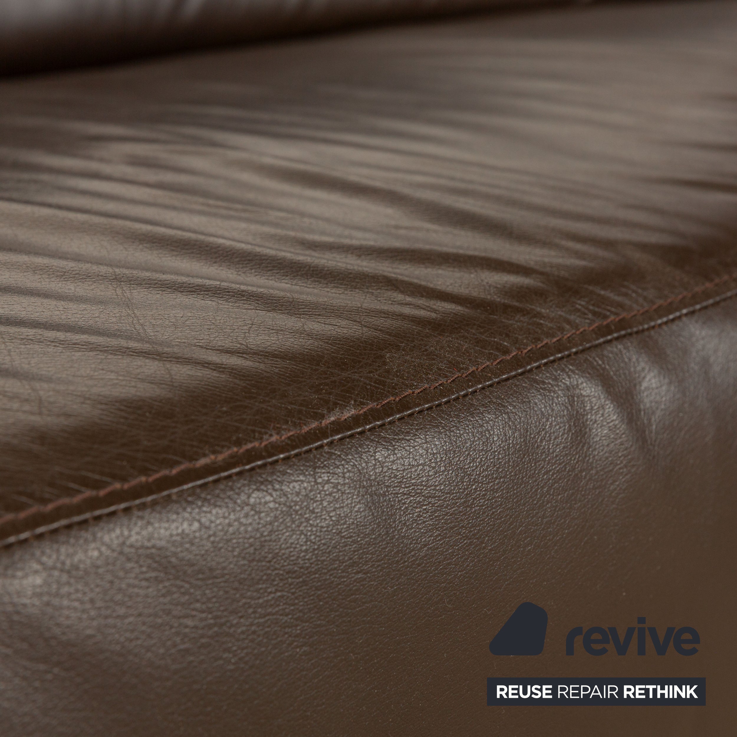 Willi Schillig Taboo Leder Ecksofa Braun Récamière rechts manuelle Funktion Sofa Couch