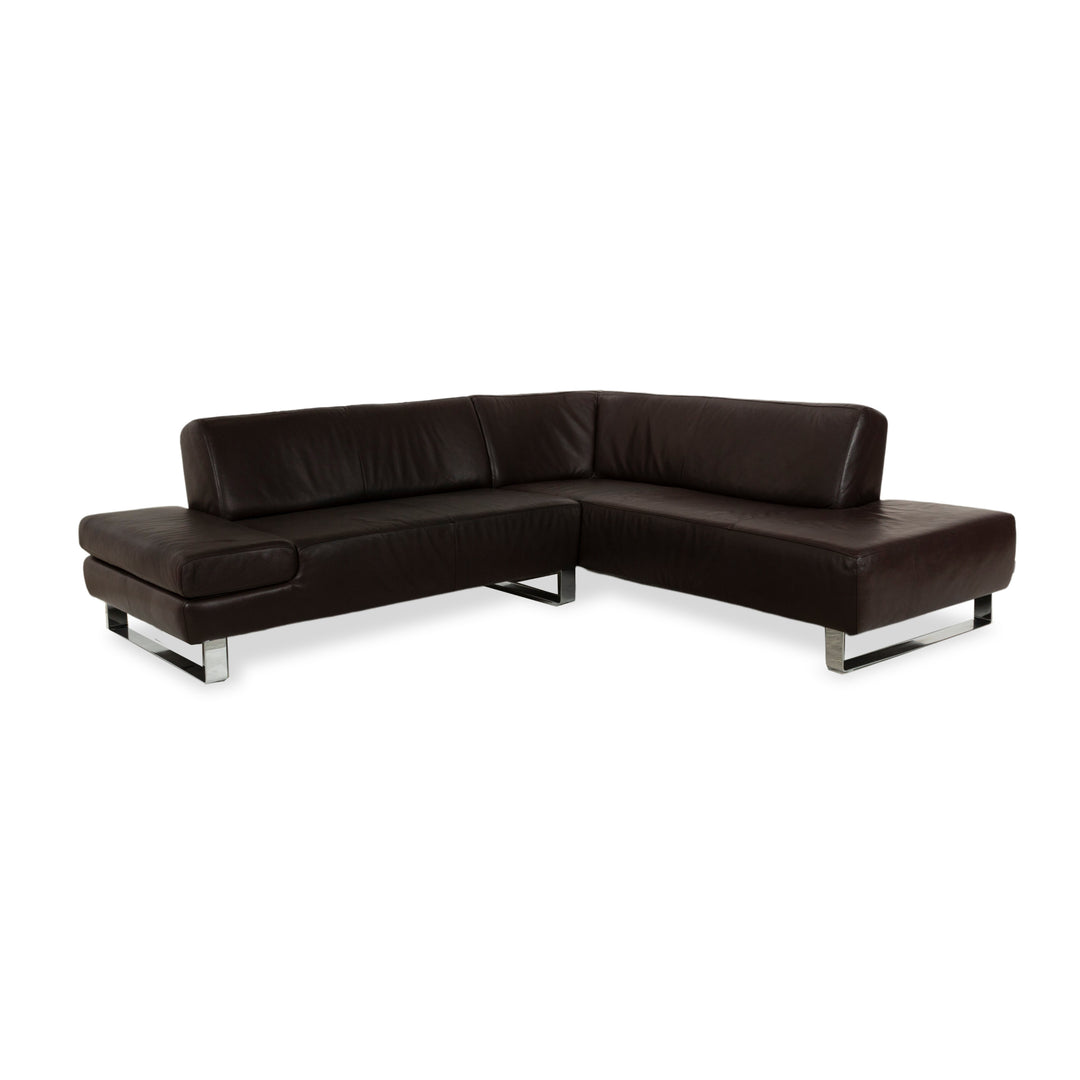 Willi Schillig Taboo Leder Ecksofa Braun Recamiere Rechts manuelle Funktion Sofa Couch