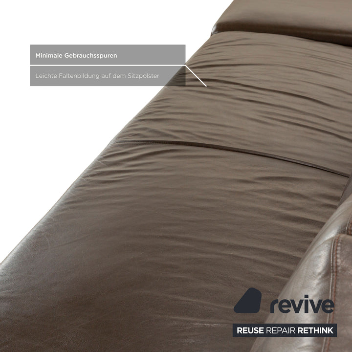 Willi Schillig Taboo leather corner sofa brown chaise longue right manual function sofa couch