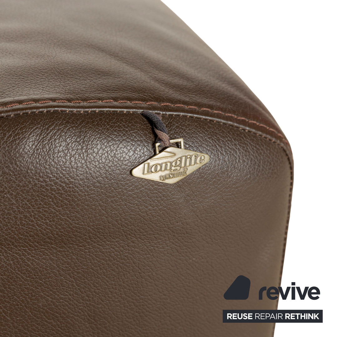 Willi Schillig Taboo leather corner sofa brown chaise longue right manual function sofa couch