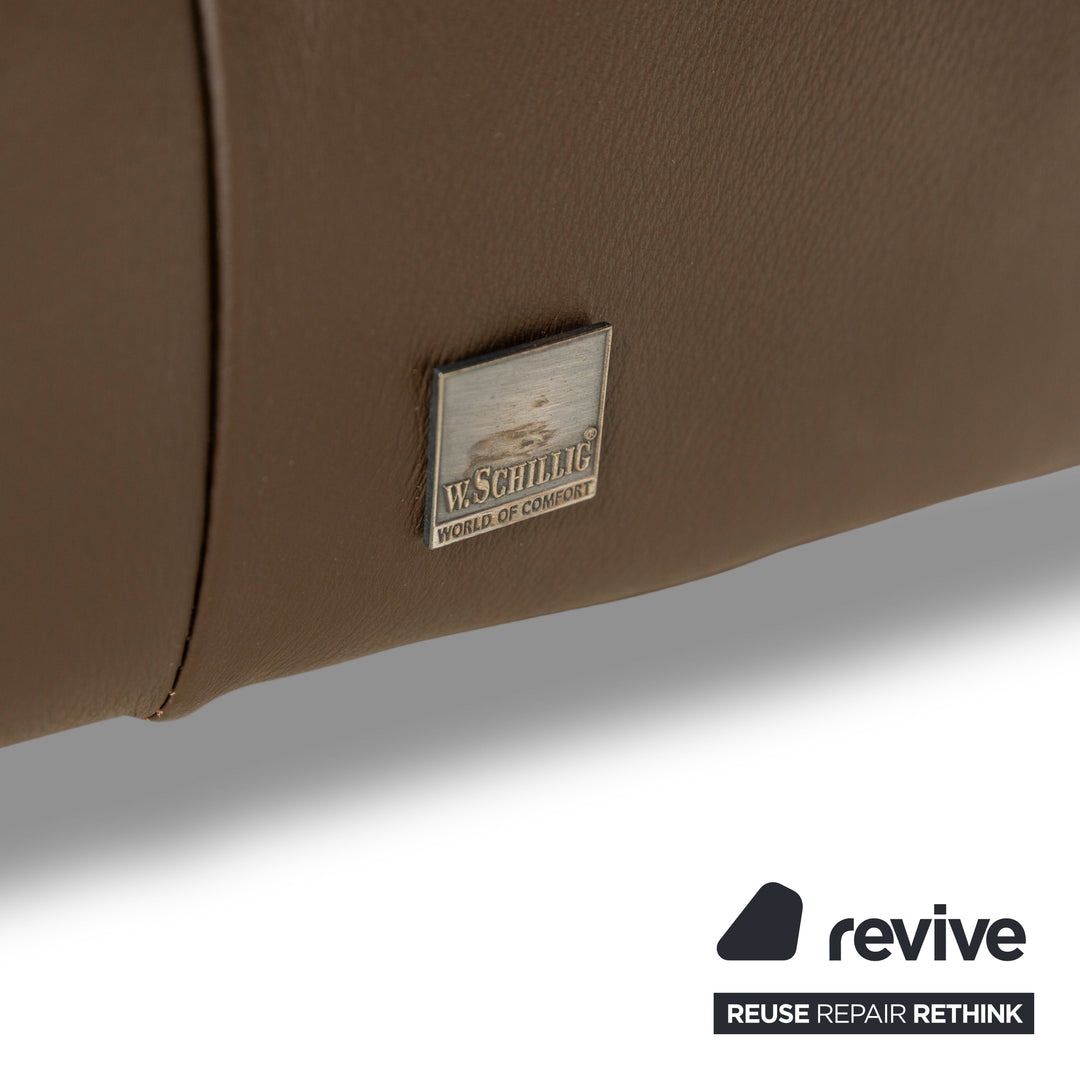 Willi Schillig Taboo leather corner sofa brown chaise longue right manual function sofa couch