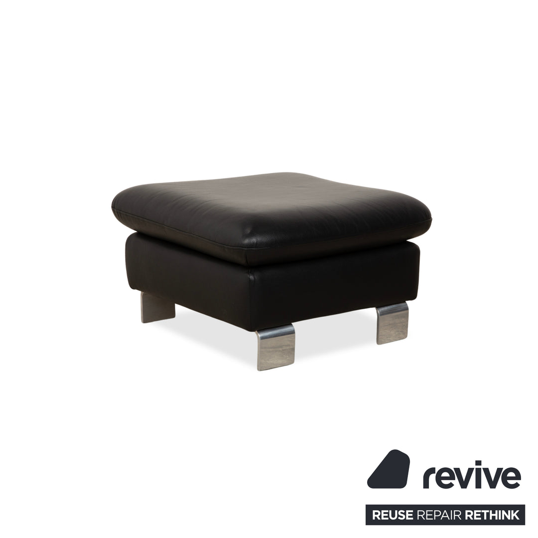 Willi Schillig Taboo Leder Ecksofa Hocker Schwarz manuelle Funktion Recamiere rechts Sofa Couch