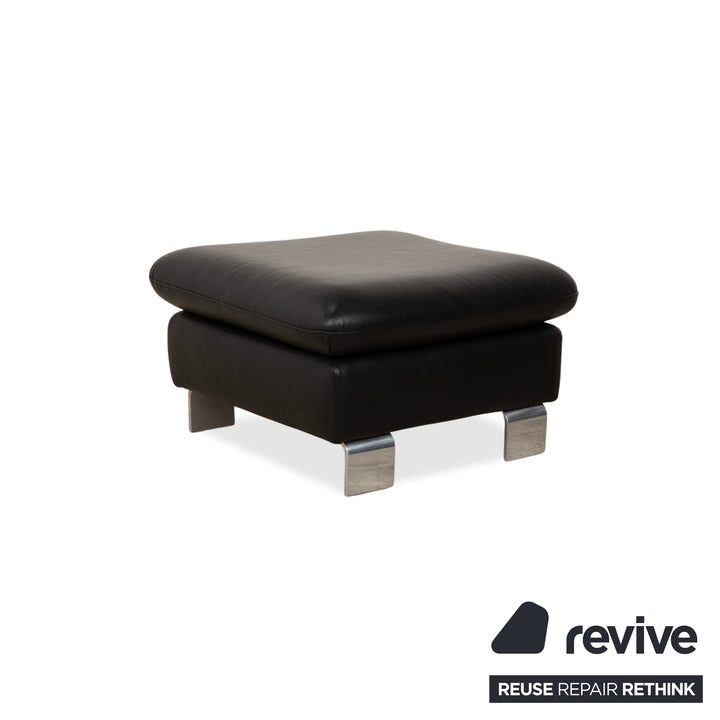 Willi Schillig Taboo Leder Ecksofa Hocker Schwarz manuelle Funktion Recamiere rechts Sofa Couch