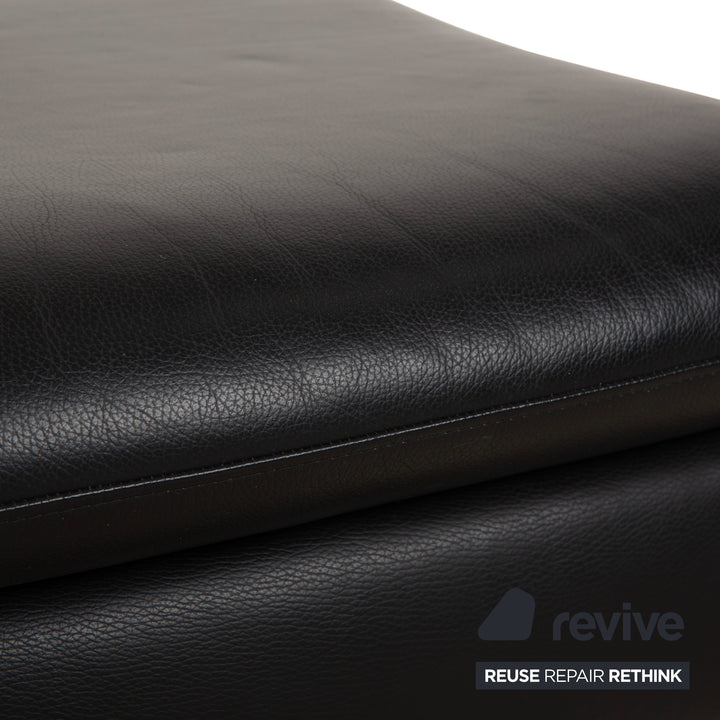 Willi Schillig Taboo Leder Ecksofa Hocker Schwarz manuelle Funktion Recamiere rechts Sofa Couch