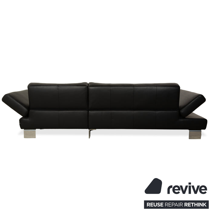 Willi Schillig Taboo Leder Ecksofa Hocker Schwarz manuelle Funktion Recamiere rechts Sofa Couch