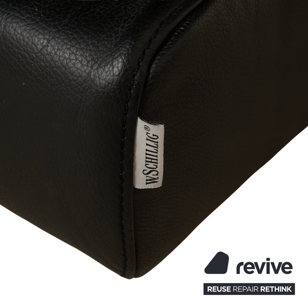 Willi Schillig Taboo Leder Ecksofa Hocker Schwarz manuelle Funktion Recamiere rechts Sofa Couch