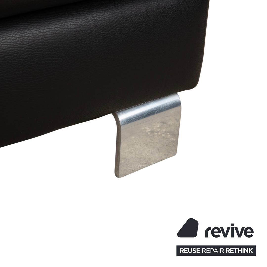 Willi Schillig Taboo Leder Ecksofa Hocker Schwarz manuelle Funktion Recamiere rechts Sofa Couch