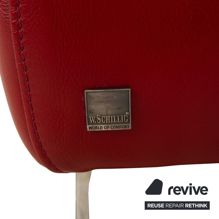Willi Schillig Taboo Leder Ecksofa Rot Couch manuelle Funktion Recamiere links