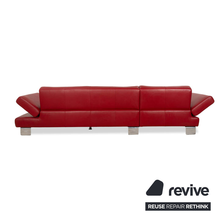 Willi Schillig Taboo Leder Ecksofa Rot Couch manuelle Funktion Recamiere links