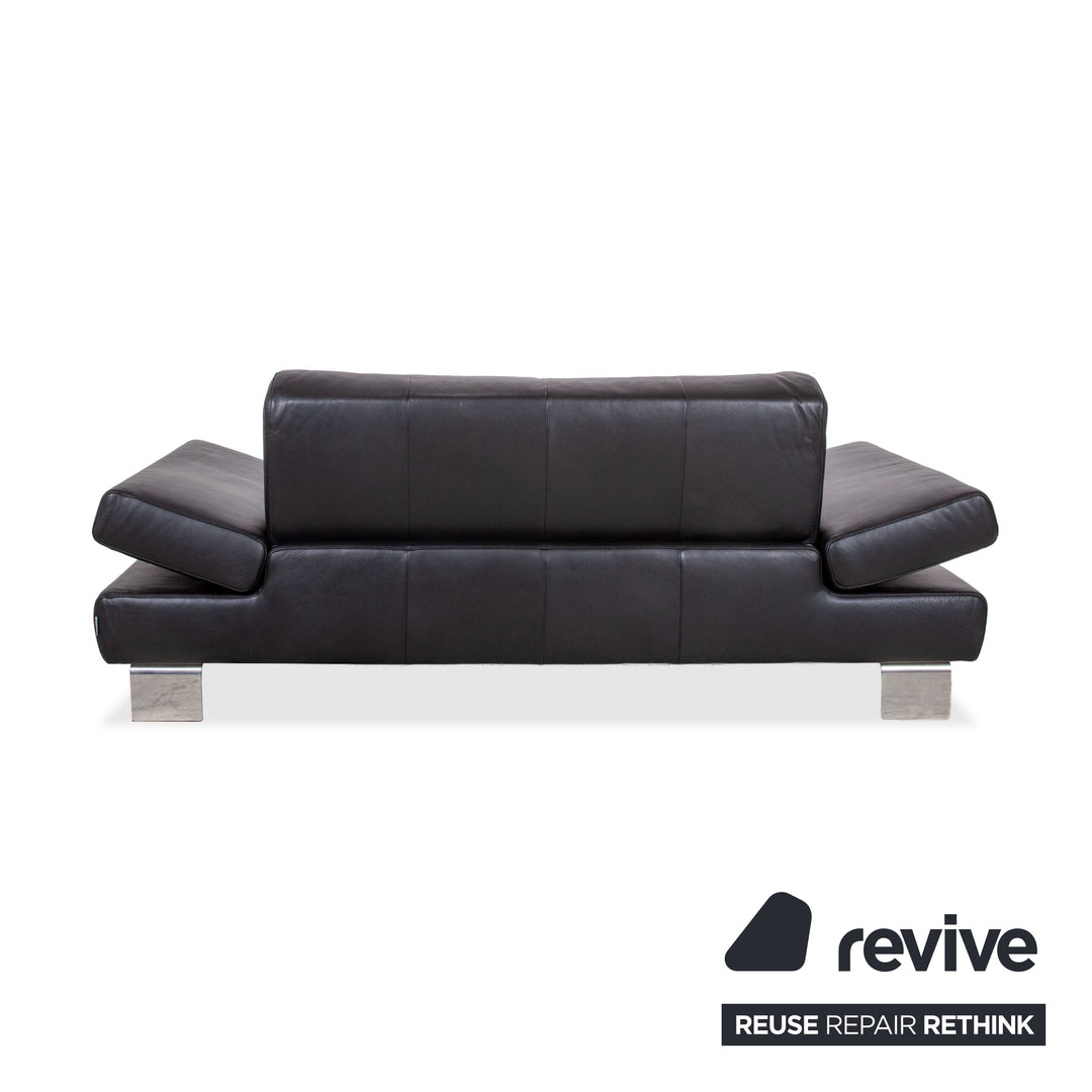 Willi Schillig Taboo Leder Sofa Schwarz manuelle Funktion Couch