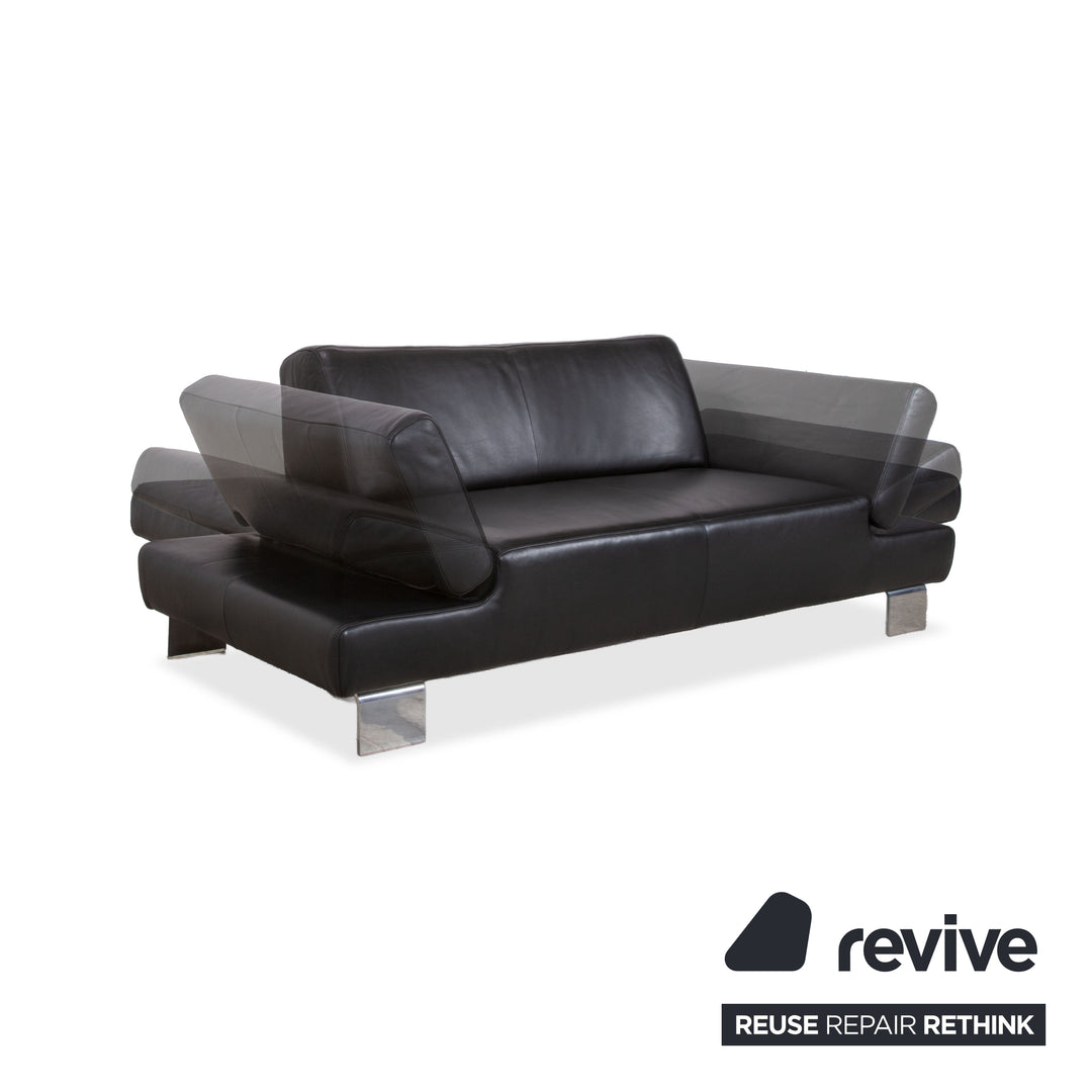 Willi Schillig Taboo Leder Sofa Schwarz manuelle Funktion Couch