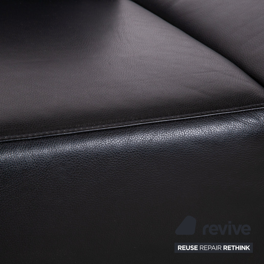 Willi Schillig Taboo Leder Sofa Schwarz manuelle Funktion Couch